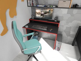 Gamer PC asztal Adapt (fekete + piros) (világítás nélkül). 1054992