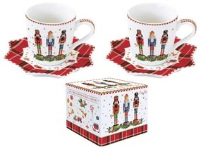 Vintage Nutcracker porcelán eszpresszó csésze+alj, 100ml, 2 személyes, díszdobozban