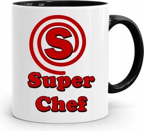 Fekete Bögre Szakácsnak Chef nyomott mintával