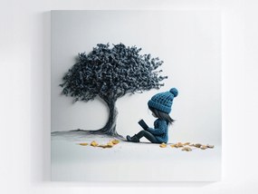 Poszter Lány Gyerek Könyv Fa Ősz 3D 80x80