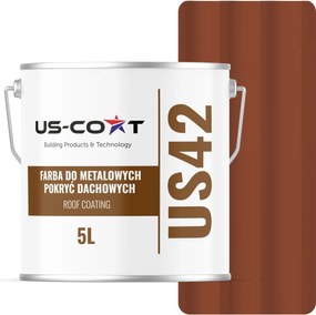 Tetőfesték Fémlemez Téglaacél RAL8004 5L Félmatt