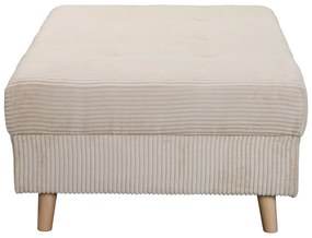 Krémszínű kordbársony puff Ariella – Ropez