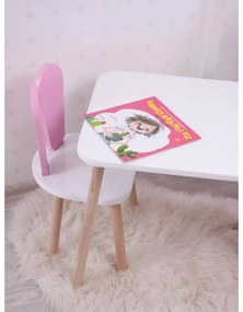 Gyerekasztal székekkel Bunny One Chair Set - Pink, White