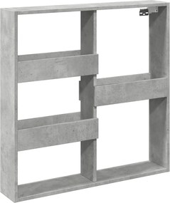 vidaXL betonszürke szerelt fa faliszekrény 80 x 15 x 80 cm