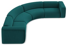 Türkiz bársony sarokkanapé Ekahi – Makamii