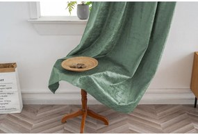 Sötétítő függöny LOOM VELVET 140x250 cm, zöld Felfüggesztés: Hullámos sínszalag