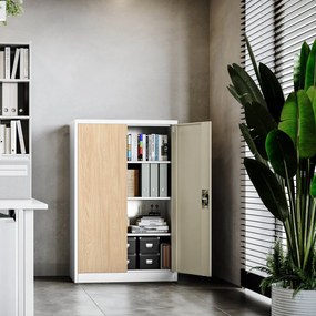 Szekrény KEVIN, 900 x 1400 x 400 mm, Eco Design: fehér/ sonoma tölgy