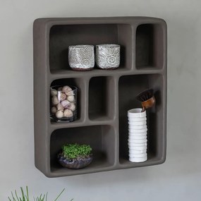 Sötétszürke többszintes fali polc kő dekorral Art Studio – Mette Ditmer Denmark