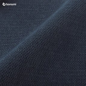 Sötétkék kárpitozott ágyneműtartós franciaágy ágyráccsal 180x200 cm Lupine – Micadoni