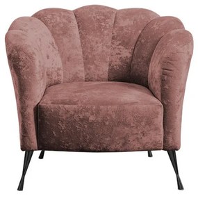 KOHANA stílusos fotel - rózsaszín/ fekete lábak