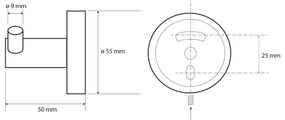 SAPHO XB203 X-Round fekete dupla horog, fekete