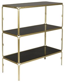 Fekete-aranyszínű fém könyvespolc 80x89x35 cm Liah – White Label