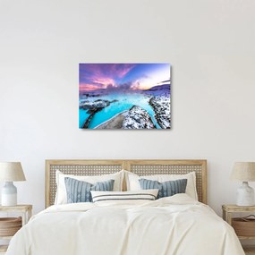 Kép - kék lagúna, Izland (üvegen) (70x50 cm)