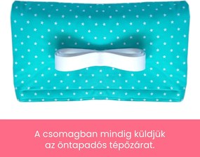 Fehér alapon világoskék csillagos falvédő