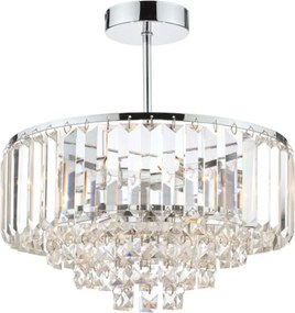 LAURA ASHLEY 3437217-Q VIENNA Kristály Mennyezeti Lámpa Fehér, Csiszolt Króm G9 IP20