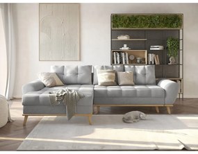 Világosszürke kinyitható sarokkanapé (bal oldali) Balitco – Ropez