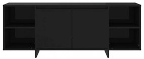 fekete szerelt fa TV-szekrény 130 x 35 x 50 cm