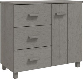vidaXL HAMAR világosszürke tömör fenyőfa tálalószekrény 90x40x80 cm