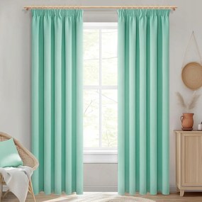 Hőszigetelő Sötétítő Függöny 140x225 CM Szalagon Világos Zöld 2 Db