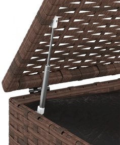 barna polyrattan kerti párnatartó doboz 100 x 49 x 103,5 cm