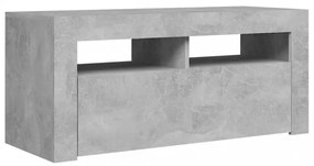 betonszürke TV-szekrény LED-világítással 90 x 35 x 40 cm