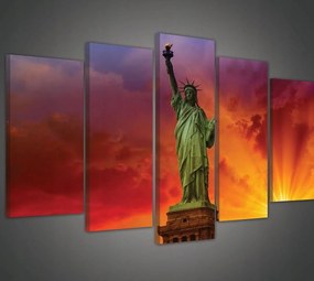Vászonkép 100x60 New York Naplemente Szabadság Szimbólum inspiráció hazaszeretet