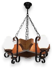 Brilagi - Csillár láncon QUEEN 4xE14/40W/230V bükkfa/dió