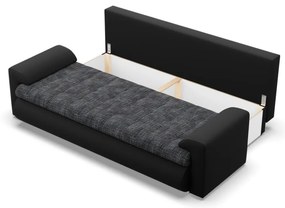 Tokio kanapéágy, fonott + műbőr, szürke - fekete