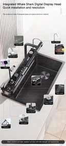 Konyhai csaptelep ELITE EDITION KS2299 kihúzható zuhanyfejjel, vízeséses kifolyóval és LED-világítással, több színváltozatban