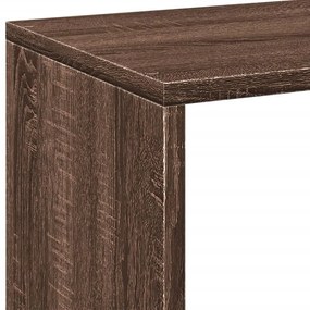 barna tölgy szerelt fa elválasztó könyvespolc 69,5x29x103,5 cm