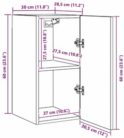 TV szekrény garnitúra 7 pcs Musta tammi 30.5 x 30 x 60 cm