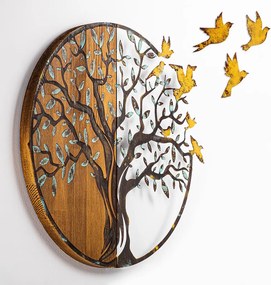 Tree And Birds - 322-A fa-fém faldekoráció