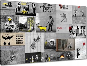 Festmények 120x80 Banksy Megamix Kollázs