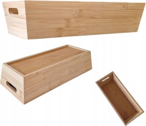 Bambusz Tálca Téglalap Alakú Rendező Doboz Fa Doboz 33x14x7,5 cm