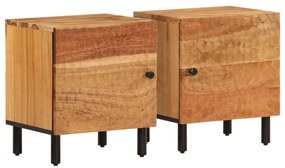 2 db tömör akácfa éjjeliszekrény 40 x 33 x 46 cm