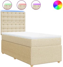 vidaXL krémszínű szövet rugós ágy matraccal 80 x 200 cm