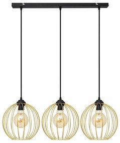 Csillár zsinóron MERCURE 3xE27/15W/230V arany/fekete