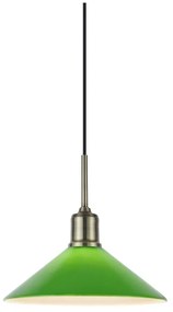 Zöld-sárgaréz színű függőlámpa üveg búrával ø 25 cm Vela – Markslöjd