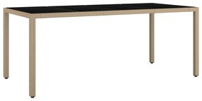 Kert étkező szett 9 pcs Bézs 190 x 90 x 75 cm polirattan