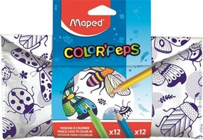 Tolltartó, textil, színezhető, tépőzáras, MAPED Color'Peps, színezőtermékekkel (IMA984729)