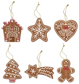 Karácsonyi porcelán mézeskalács forma karácsonyfadísz Gingerbread