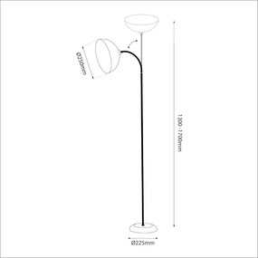 Állólámpa ZACK 1xE27/15W/230V fekete