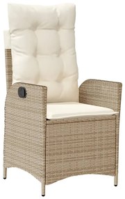 9 részes bézs polyrattan kerti étkezőgarnitúra párnákkal