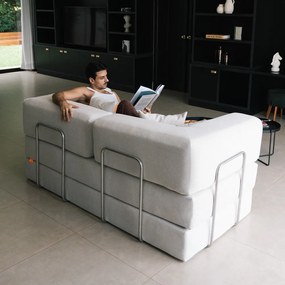 Bézs buklé kinyitható kanapé 180 cm Bloom – TemaHome