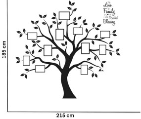 Falmatrica "Fa fényképekkel 3 - fekete színű" 185x215cm