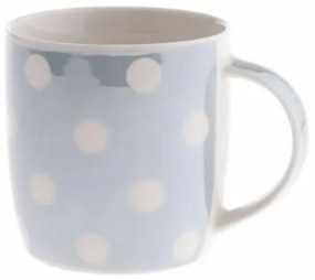 Pöttyös porcelán bögre 360 ml, kék