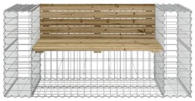 tömör impregnált fenyőfa gabion kerti pad 143x71x65,5 cm
