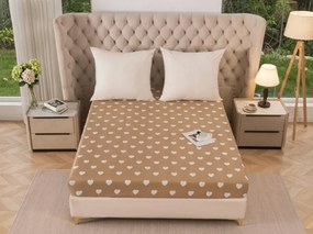Mikroszálas lepedő CARAMHEART barna 90x200 cm