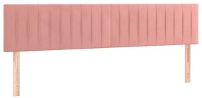rózsaszín bársony LED-es fejtámla 180x5x78/88 cm