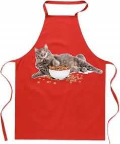 Lusta macska étel konyhai kötény vicces nyomtatás